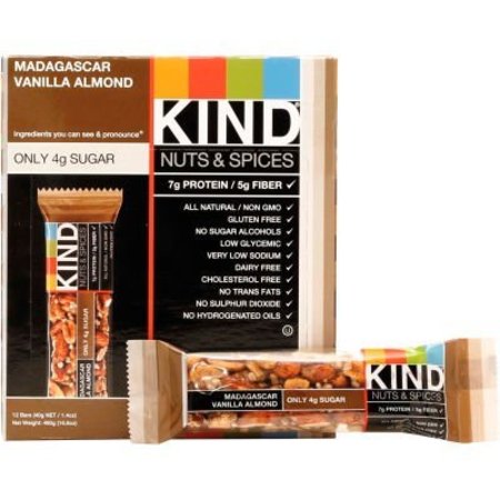 KIND KIND® Nuts and Spices Bar, Madagascar Vanilla Almond, 1.4 oz., 12/Box 17850